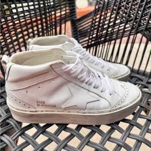 Golden Goose White Mid-Top Sneakers